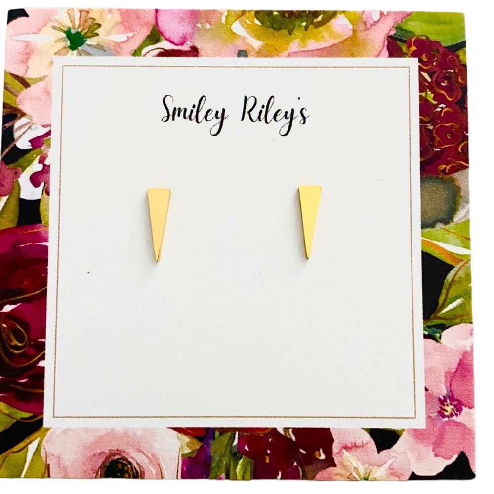 18K Gold Triangle Studs